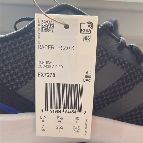 Adidas Racer TR 2.0 K Running Shoes – Black/Blue/white Size 7 US (Women’s 6.5) - Picture 2 of 7